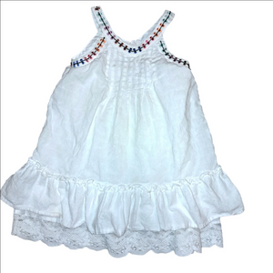 🌟 12-18 M MATILDAJANE White Embroidered Sleeveless Dress with Petticoat 🌟